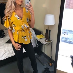 Mustard Yellow Floral Top